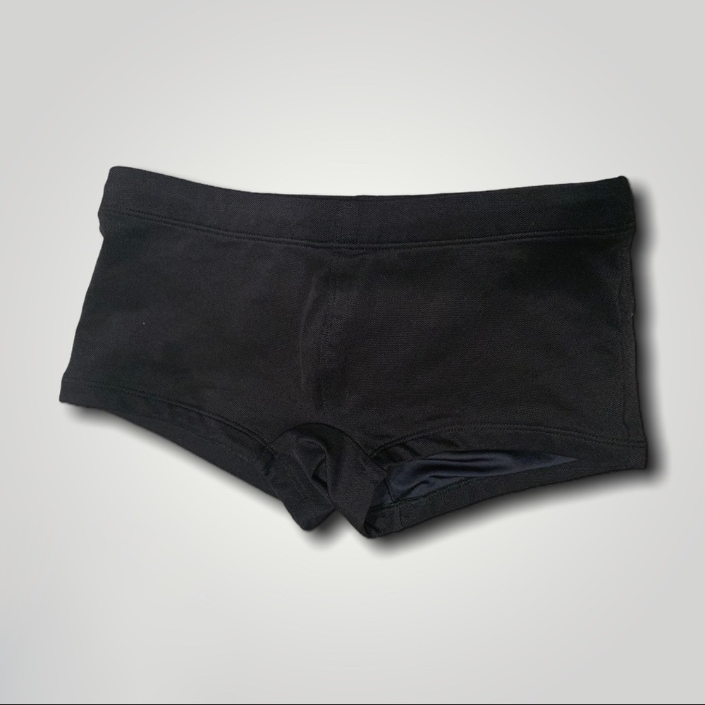 Mr. Turk Solid Black Speedo Swim Trunks